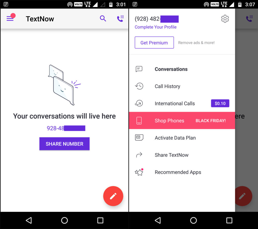 how to retrieve deleted text messages from textnow app