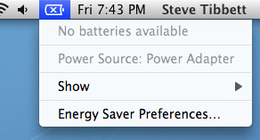 no battery available mac