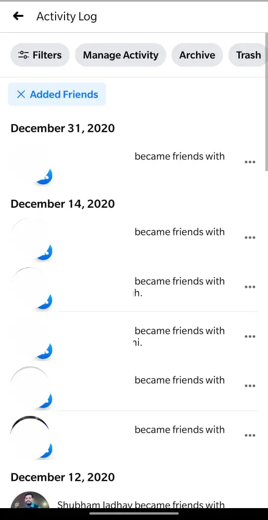 how to see recently added friends on facebook