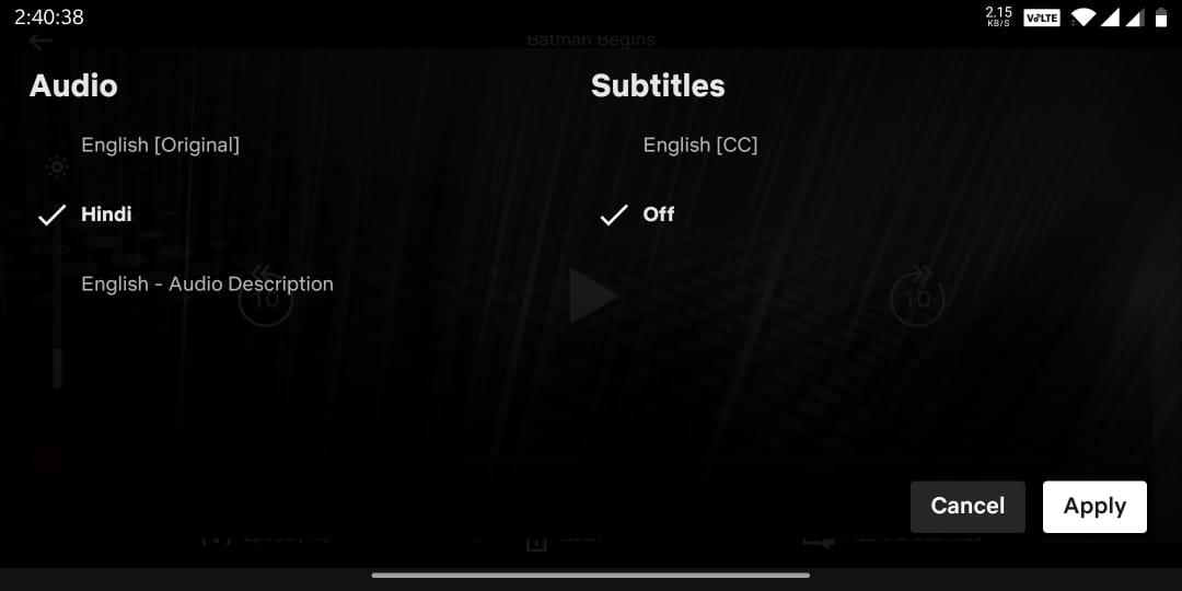 turn off subtitles in netflix android ios
