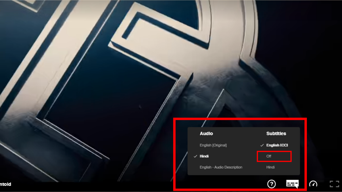 how to turn off subtitles in netflix in browser