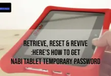 Nabi Tablet Temporary Password