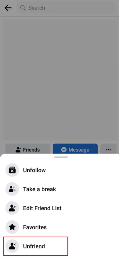 how to unfriend someone on facebook app
