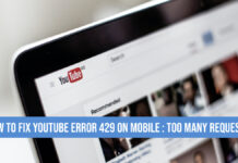 youtube error 429 mobile