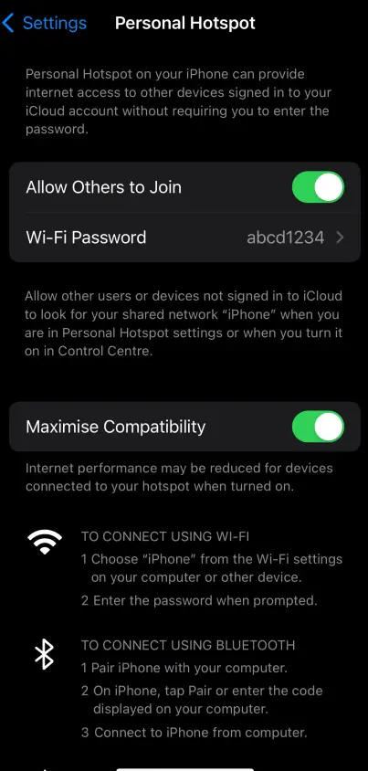 connect computer to iphone hotspot